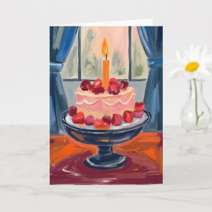 Tarjeta Tarta de cumpleaños de fresa