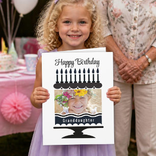 Tarjeta Tarta de cumpleaños de nieta con foto personalizad