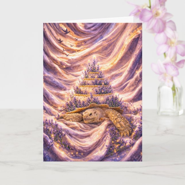 Tarjeta Tarta de cumpleaños de tortuga Sulcata de sueños d (Orquídea)