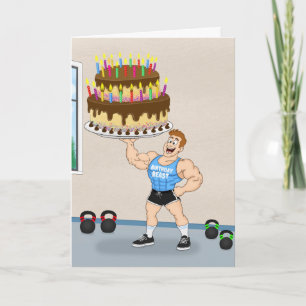 Tarjeta Tarta de cumpleaños divertida de dibujos animados 