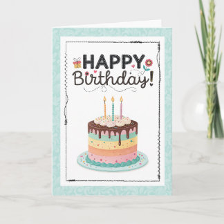 Tarjeta Tarta De Cumpleaños Dulce Regalo