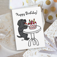 Tarta De Cumpleaños Labrador Negro Cómic Sencillo