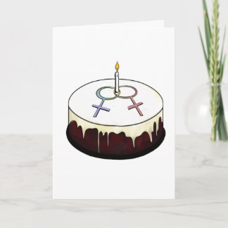Tarjeta Tarta de cumpleaños lésbica
