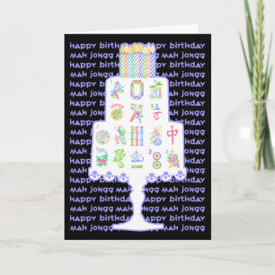 Tarjeta Tarta de cumpleaños Mah Jongg
