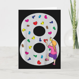 Tarjeta Tarta de cumpleaños número 8 para escalador trepad