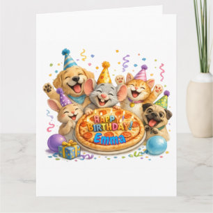 Tarjeta Tarta de cumpleaños personalizada con nombre Fiest