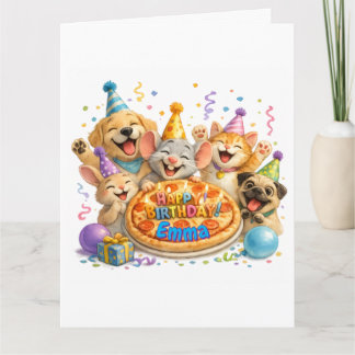 Tarjeta Tarta de cumpleaños personalizada con nombre Fiest