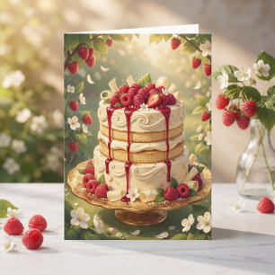 Tarjeta Tarta de Fresa   Feliz Cumpleaños Abuela