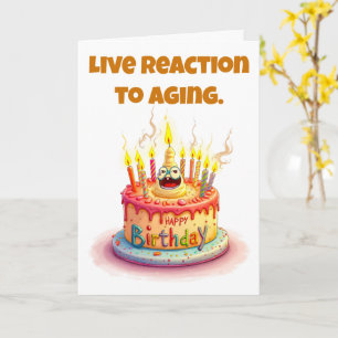 Tarjeta Tarta de gritos caóticos Humor Feliz Cumpleaños