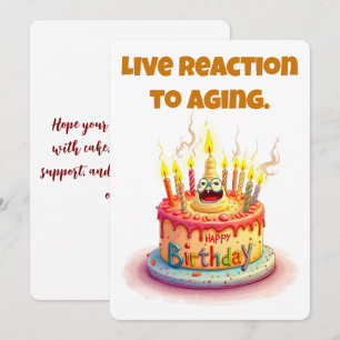 Tarjeta Tarta de gritos caóticos Humor Feliz Cumpleaños