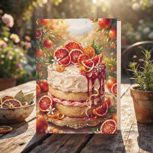 Tarjeta Tarta de Naranja Confitada Feliz Cumpleaños Herm