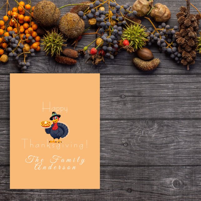 Tarjeta Tarta de pavo feliz día de acción de gracias naran (Subido por el creador)