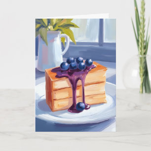 Tarjeta Tarta De Postre De Pastelería De Arándanos Acuarel