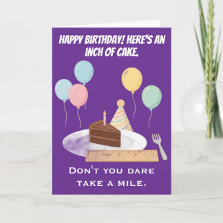 Tarjeta Tarta divertida de cumpleaños: Da un dedo y se tom