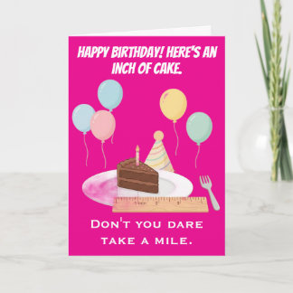 Tarjeta Tarta divertida de cumpleaños: Da un dedo y se tom