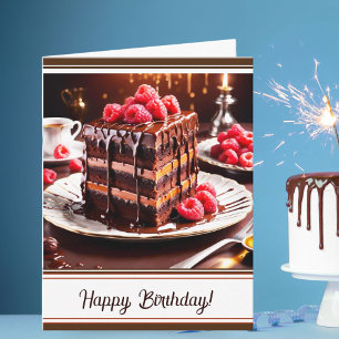 Tarjeta Tarta épica de chocolate y caramelo de cumpleaños