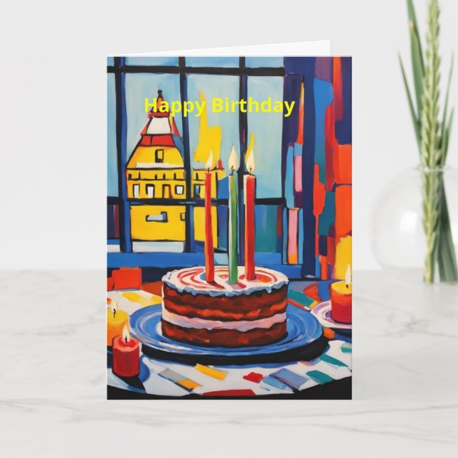 Tarjeta Tarta junto a la ventana (Anverso)