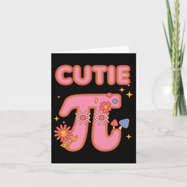 Tarjeta Tarta Pi Monada Feliz Día Pi Matemáticas Profesor  (Anverso)