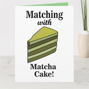 Tarjeta Tarta Verde Matcha Comida Divertida