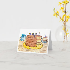 Tarjeta Tarta y velas