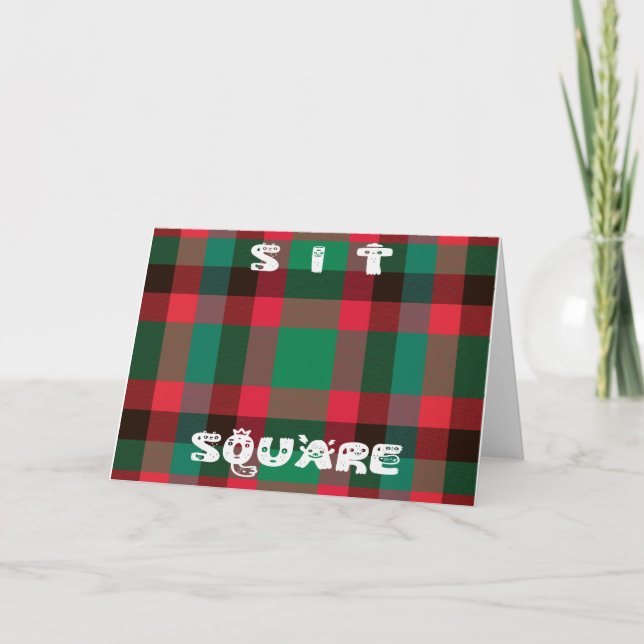 Tarjeta Tartán al tártaro de la realeza escocesa con texto (Anverso)