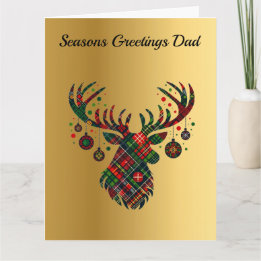 Tarjeta Tartan de Navidad Ciervo Personalizado