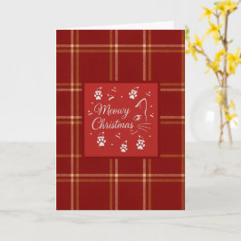 Tarjeta Tartan Rojo de Herencia Escocesa Bufanda Navideña 