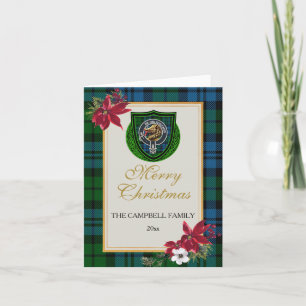 Tarjeta Tartan y Cresta del Clan Escocés Campbell