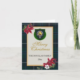 Tarjeta Tartan y Cresta del Clan Escocés Douglas