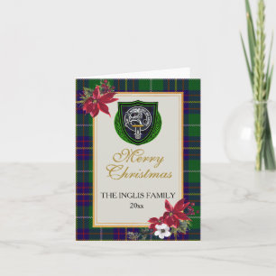 Tarjeta Tartan y Cresta del Clan Escocés Inglis