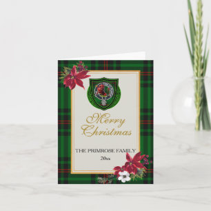 Tarjeta Tartan y Cresta del Clan Escocés Primrose