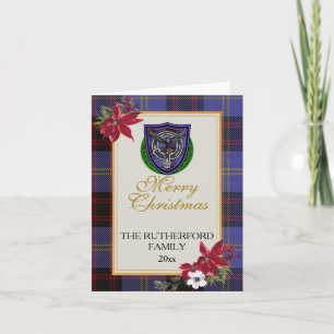 Tarjeta Tartan y Cresta del Clan Escocés Rutherford
