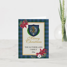 Tarjeta Tartan y Cresta del Clan Escocés Sutherland