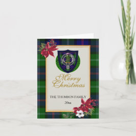 Tarjeta Tartan y Cresta del Clan Escocés Thomson