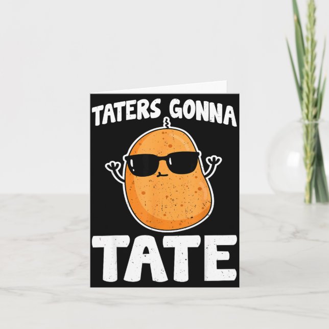 Tarjeta Taters Va a Tate - Divertido Regalo para Amante de (Anverso)