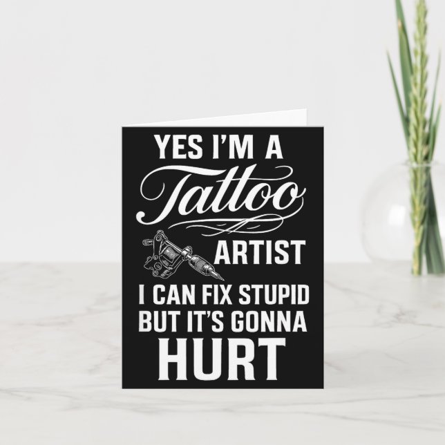 Tarjeta Tattoo Artist Fix Stud Funny Tattoo Shop Gift  (Anverso)