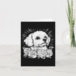 Tarjeta Tattoo Style Lover Bichon Frise Retro Dog