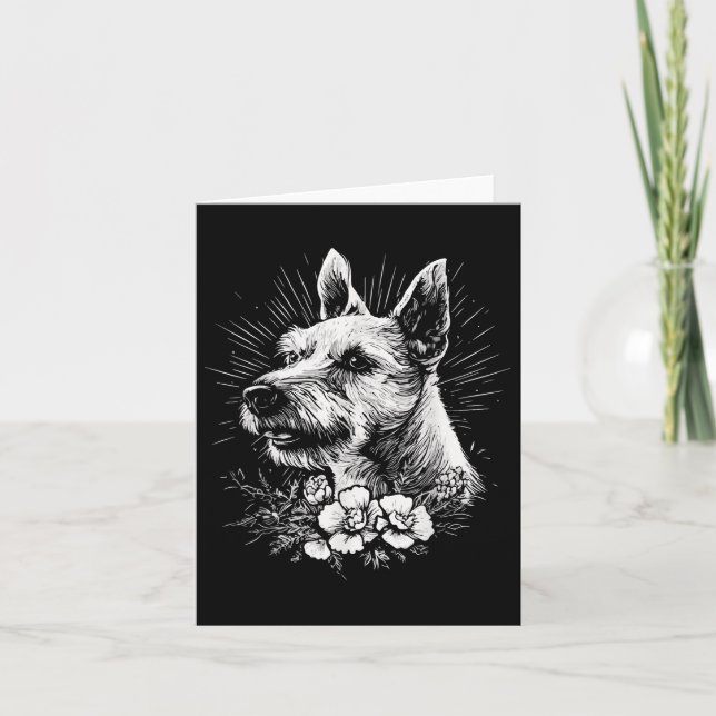 Tarjeta Tattoo Style Lover Fox Terrier Perro Retro _1 (Anverso)
