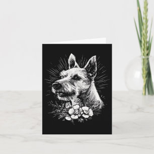 Tarjeta Tattoo Style Lover Fox Terrier Perro Retro _1