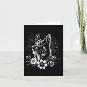 Tarjeta Tattoo Style Lover Pastor Alemán Retro Perro _1