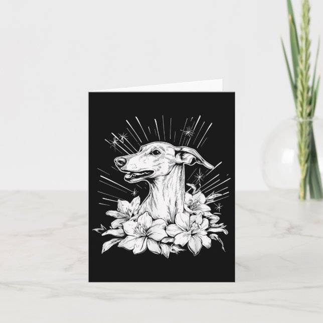 Tarjeta Tattoo Style Lover Whippet Retro Dog (Anverso)