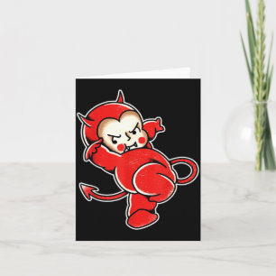 Tarjeta Tatuaje de cuernos de demonio diablo Kewpie Baby