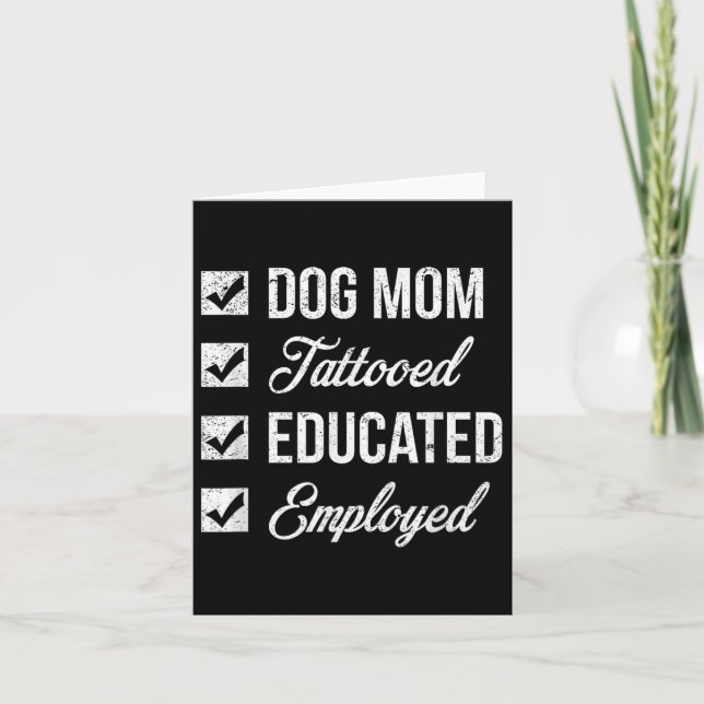 Tarjeta Tatuaje De Día de la Madre Para Perro Educado Y Em (Anverso)