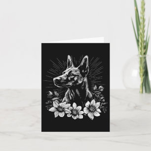 Tarjeta Tatuaje de estilo retro del amante del perro malin