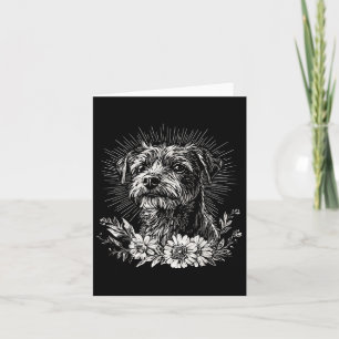 Tarjeta Tatuaje de estilo retro del perro del borde del te