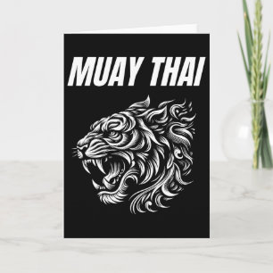 Tarjeta Tatuaje de lucha de Muay Thai Mma Rugido de tigre 
