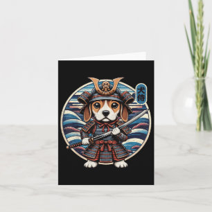 Tarjeta Tatuaje de perro samurai japonés, Beagle Kawaii Ni
