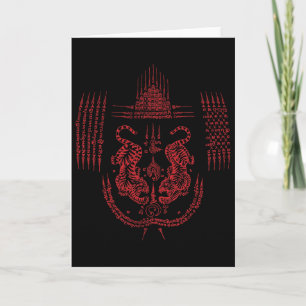 Tarjeta Tatuaje de Sak Yant Muay Thai Kickboxing Cultura A