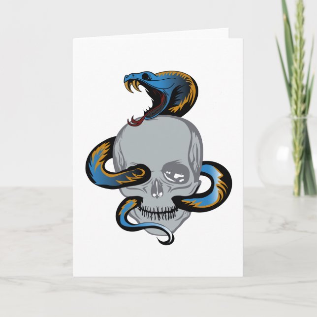 Tarjeta Tatuaje del cráneo de la serpiente (Anverso)