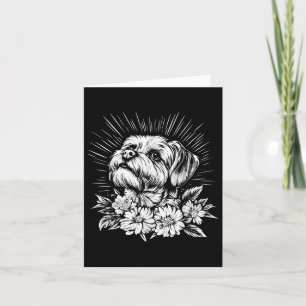 Tarjeta Tatuaje retro estilo Perro maltés amante